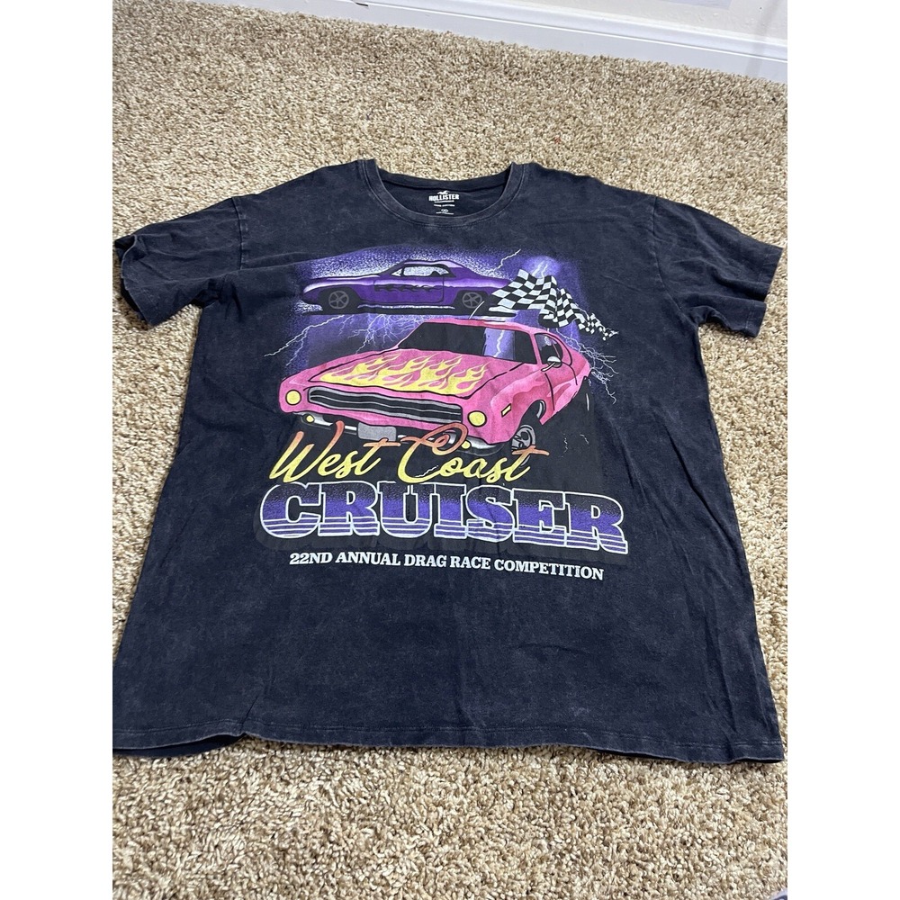 Hollister graphic car t-shirt, West Coast Cruiser, 22nd annual drag race  Size M